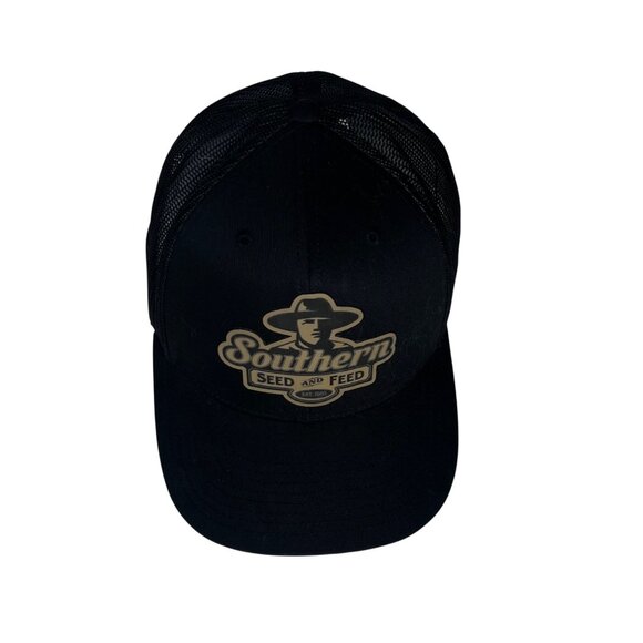 Richardson Trucker Hat Style Southern Seed & Feed Mens Black Snapback Hat - Picture 4 of 8